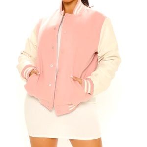 Pink Fashion Nova Varsity Jacket